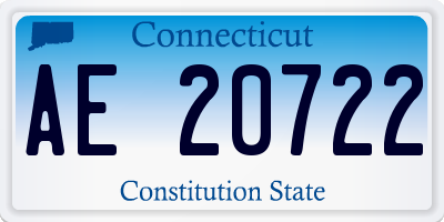 CT license plate AE20722