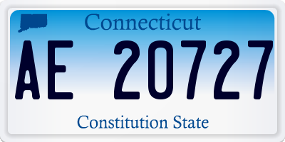 CT license plate AE20727