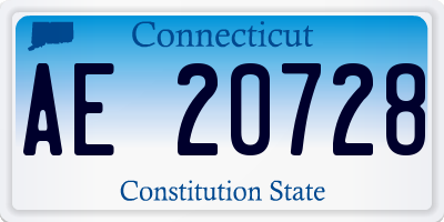 CT license plate AE20728