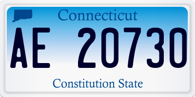 CT license plate AE20730