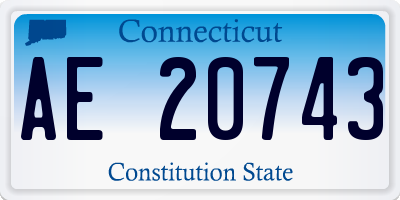 CT license plate AE20743