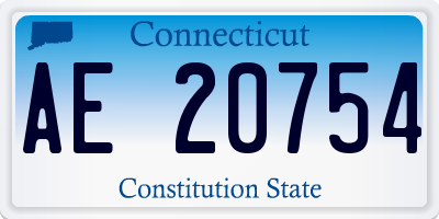 CT license plate AE20754