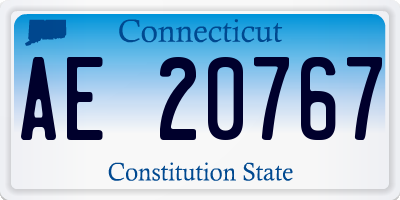 CT license plate AE20767