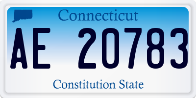 CT license plate AE20783