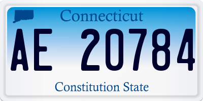 CT license plate AE20784