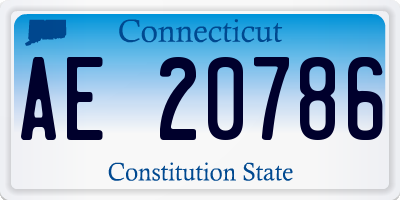 CT license plate AE20786