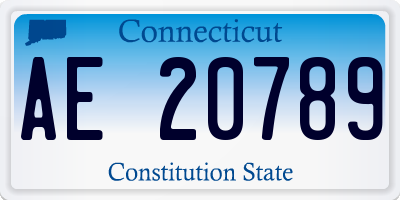 CT license plate AE20789
