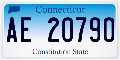 CT license plate AE20790