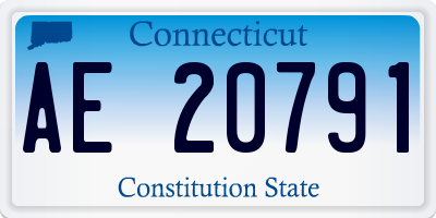 CT license plate AE20791