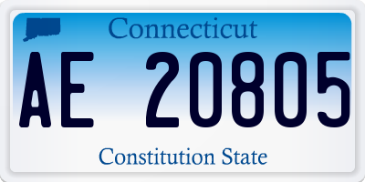 CT license plate AE20805