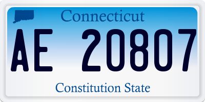 CT license plate AE20807