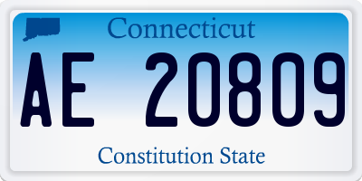 CT license plate AE20809