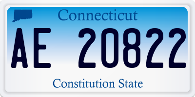 CT license plate AE20822