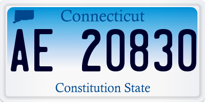 CT license plate AE20830