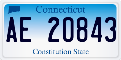 CT license plate AE20843