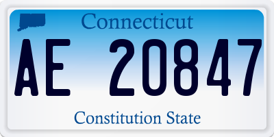 CT license plate AE20847