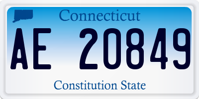 CT license plate AE20849