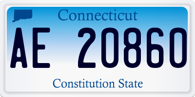 CT license plate AE20860