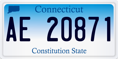 CT license plate AE20871