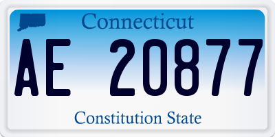 CT license plate AE20877