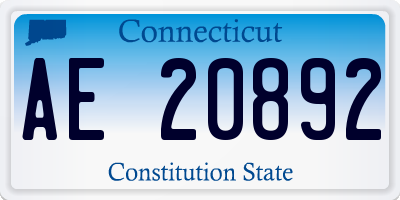CT license plate AE20892