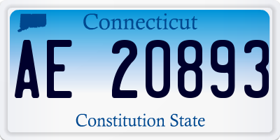 CT license plate AE20893