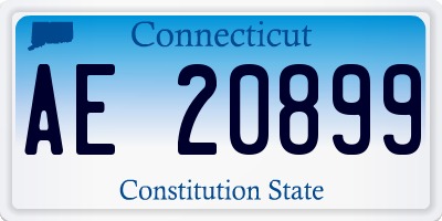 CT license plate AE20899