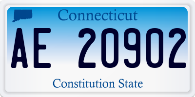 CT license plate AE20902