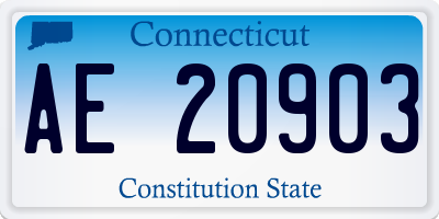 CT license plate AE20903
