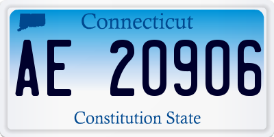 CT license plate AE20906