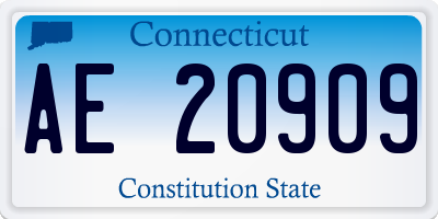 CT license plate AE20909
