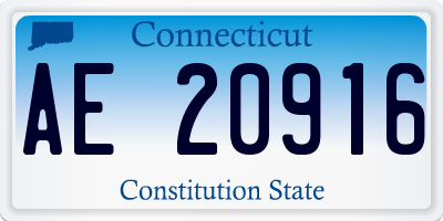 CT license plate AE20916