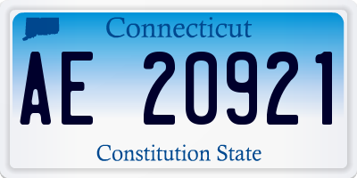 CT license plate AE20921