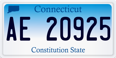 CT license plate AE20925