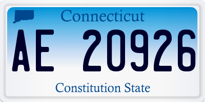 CT license plate AE20926