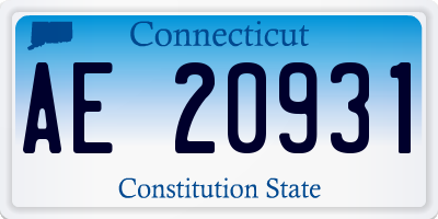 CT license plate AE20931