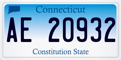 CT license plate AE20932