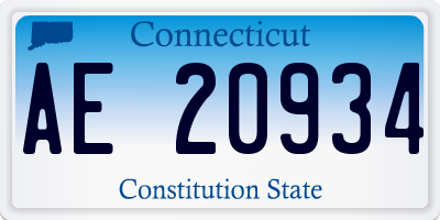 CT license plate AE20934