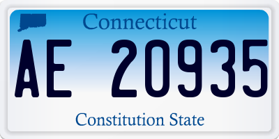 CT license plate AE20935