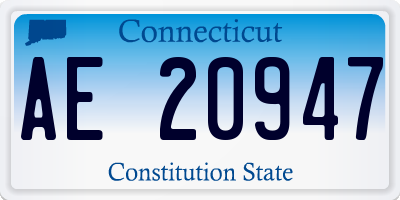 CT license plate AE20947