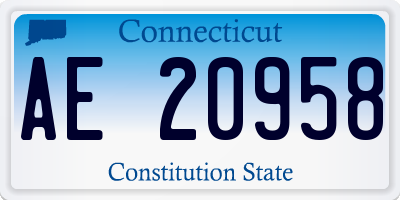 CT license plate AE20958
