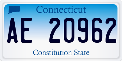 CT license plate AE20962