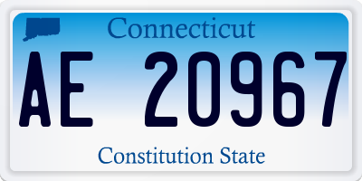 CT license plate AE20967