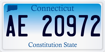 CT license plate AE20972