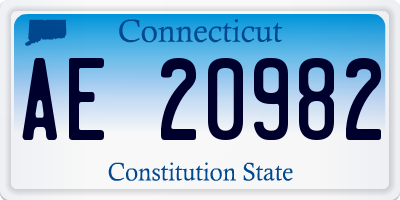 CT license plate AE20982