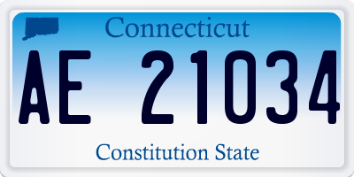 CT license plate AE21034