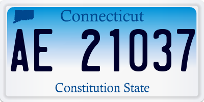 CT license plate AE21037