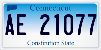 CT license plate AE21077