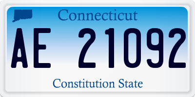 CT license plate AE21092