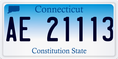 CT license plate AE21113